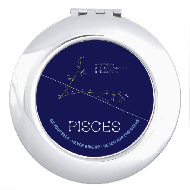 Zodiac Constellation Pisces Compact Mirror (Front)