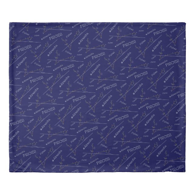 Zodiac Constellation Pisces Duvet Cover (Front)