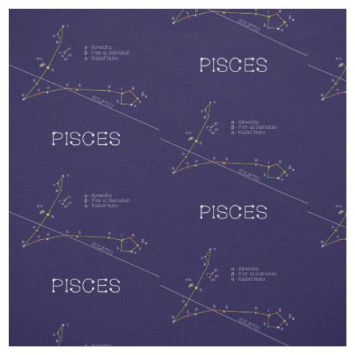 Zodiac Constellation Pisces Fabric