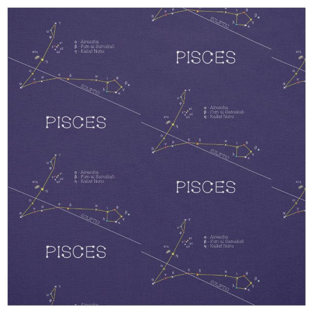 Zodiac Constellation Pisces Fabric (Swatch)