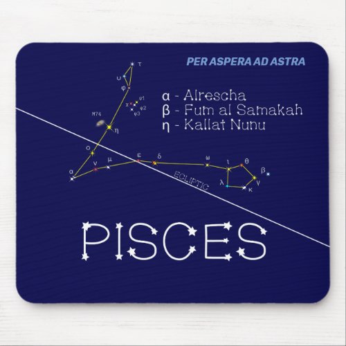 Zodiac Constellation Pisces Mouse Pad