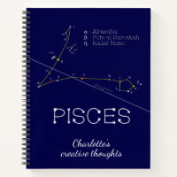 Zodiac Constellation Pisces Notebook