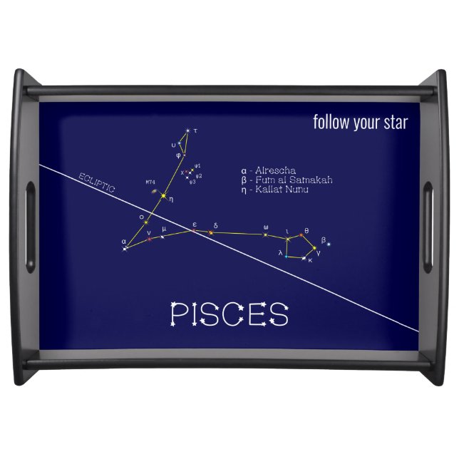 Zodiac Constellation Pisces Serving Tray (Front)