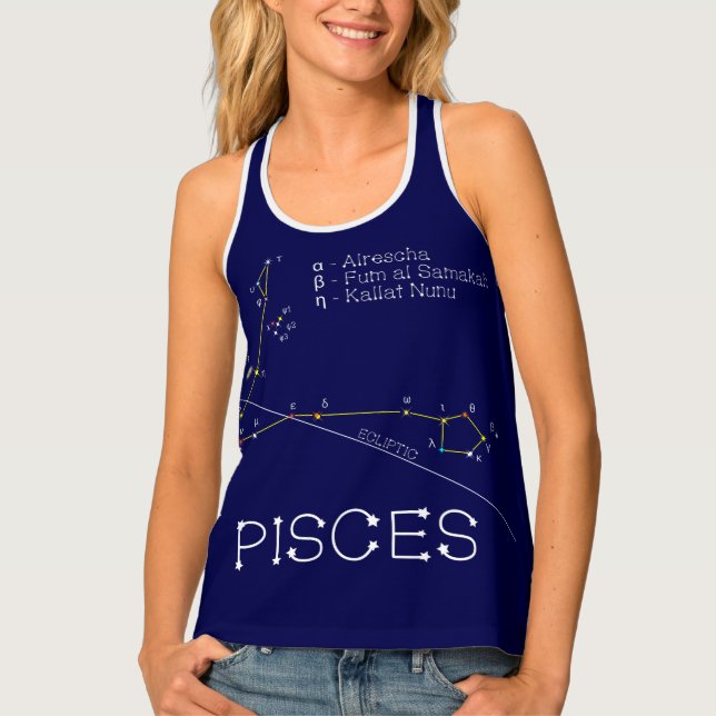Zodiac Constellation Pisces Tank Top (Front)