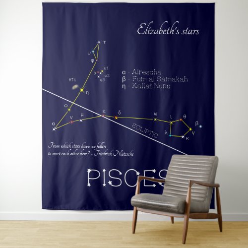 Zodiac Constellation Pisces Tapestry