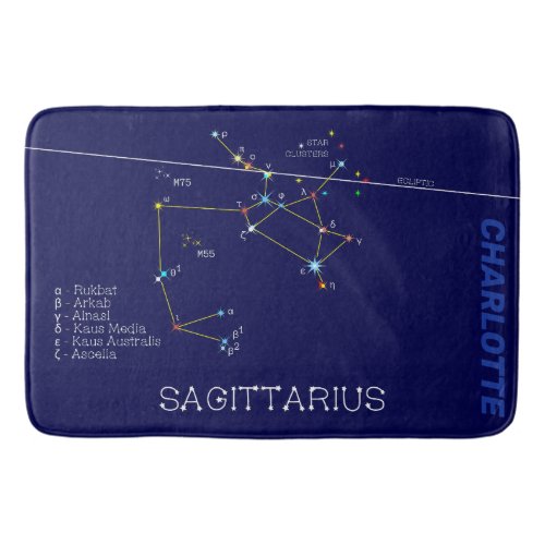 Zodiac Constellation Sagittarius Bath Mat