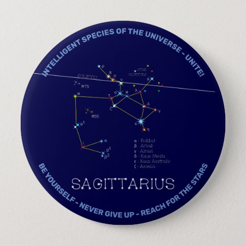 Zodiac Constellation Sagittarius Button