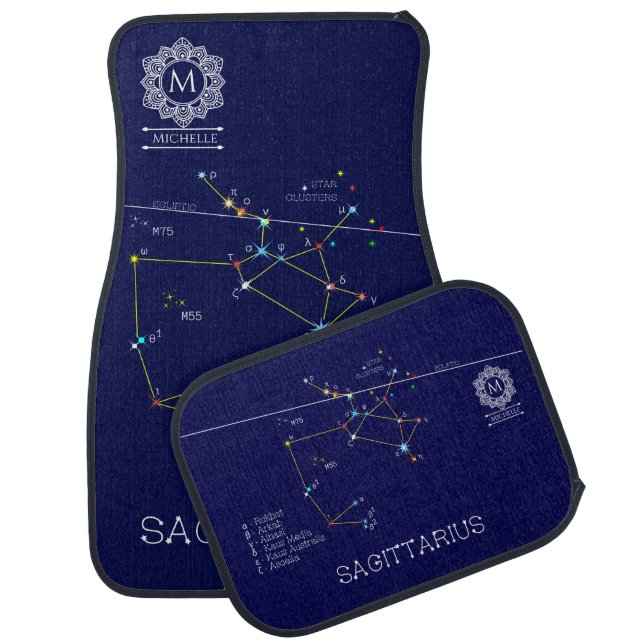Zodiac Constellation Sagittarius Car Floor Mat (Set)