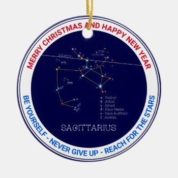 Zodiac Constellation Sagittarius Ceramic Ornament by DigitalSolutions2u at Zazzle