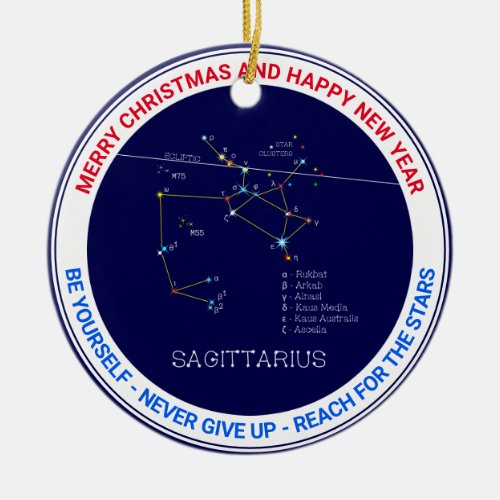 Zodiac Constellation Sagittarius Ceramic Ornament