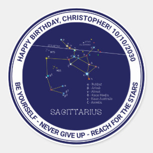 Zodiac Constellation Sagittarius Classic Round Sticker