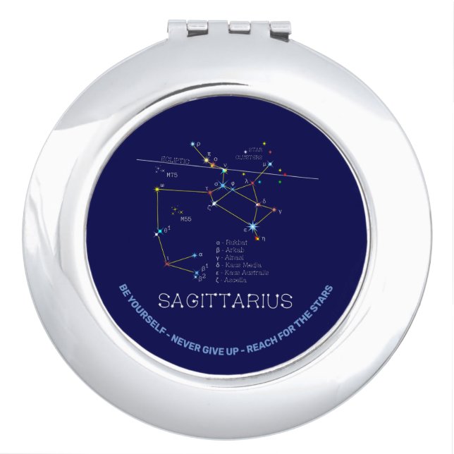 Zodiac Constellation Sagittarius Compact Mirror (Front)