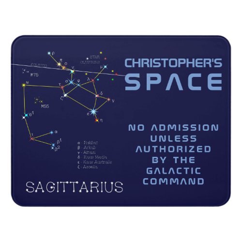 Zodiac Constellation Sagittarius Door Sign