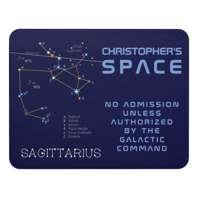 Zodiac Constellation Sagittarius Door Sign (Contemporary Front)