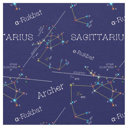 Zodiac Constellation Sagittarius Fabric