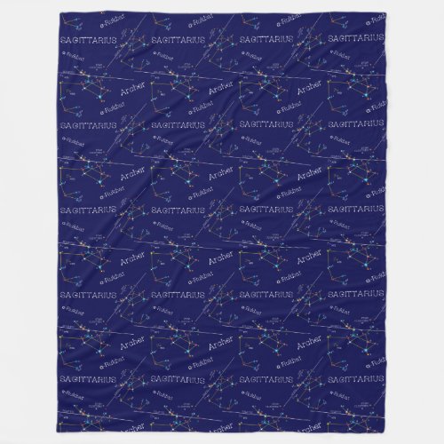 Zodiac Constellation Sagittarius Fleece Blanket