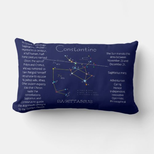 Zodiac Constellation Sagittarius Funny Unique Lumbar Pillow