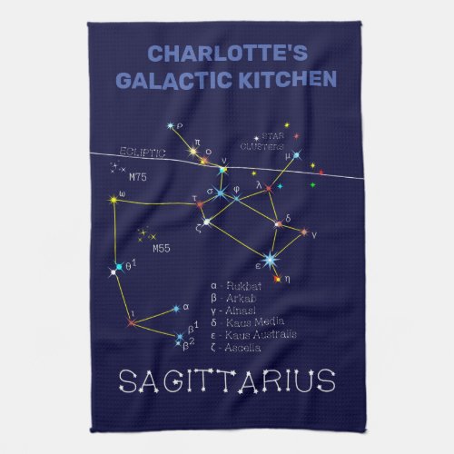 Zodiac Constellation Sagittarius Kitchen Towel