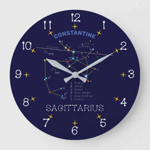 Zodiac Constellation Sagittarius Large Clock