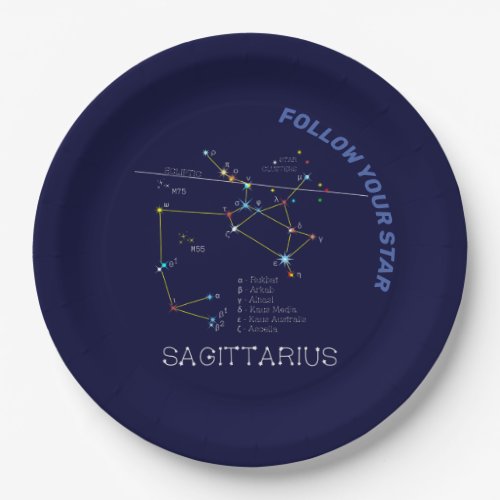 Zodiac Constellation Sagittarius Paper Plates