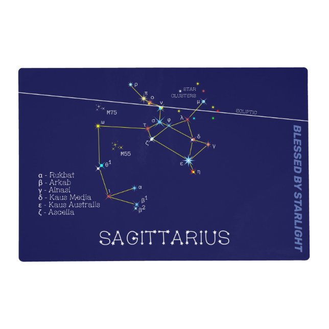 Zodiac Constellation Sagittarius Placemat (Front)