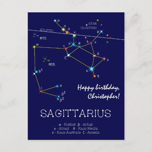 Zodiac Constellation Sagittarius Postcard