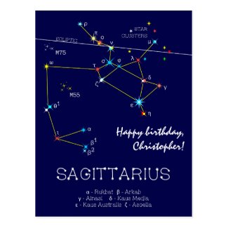 Zodiac Constellation Sagittarius Postcard