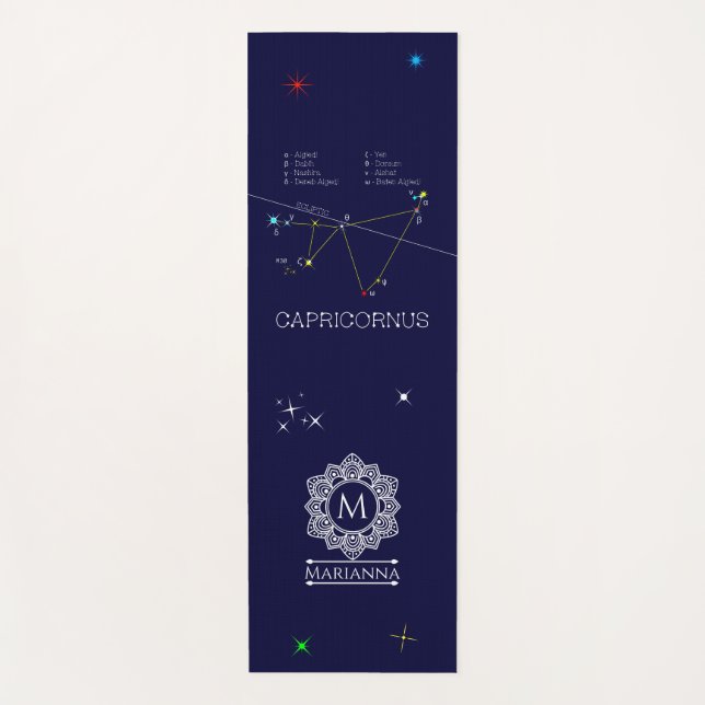 Zodiac Constellation Sagittarius Yoga Mat (Front)