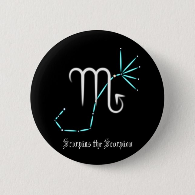 Zodiac Constellation Scorpio Button (Front)