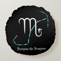 Zodiac Constellation Scorpio Round Pillow