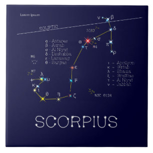 Zodiac Constellation Scorpius Ceramic Tile