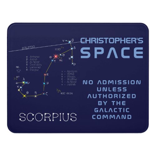 Zodiac Constellation Scorpius Door Sign
