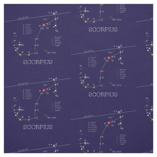 Zodiac Constellation Scorpius Fabric