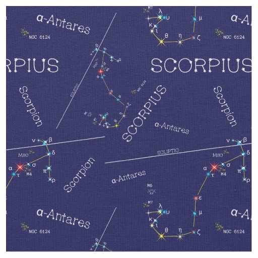  Zodiac Constellation Scorpius Fabric