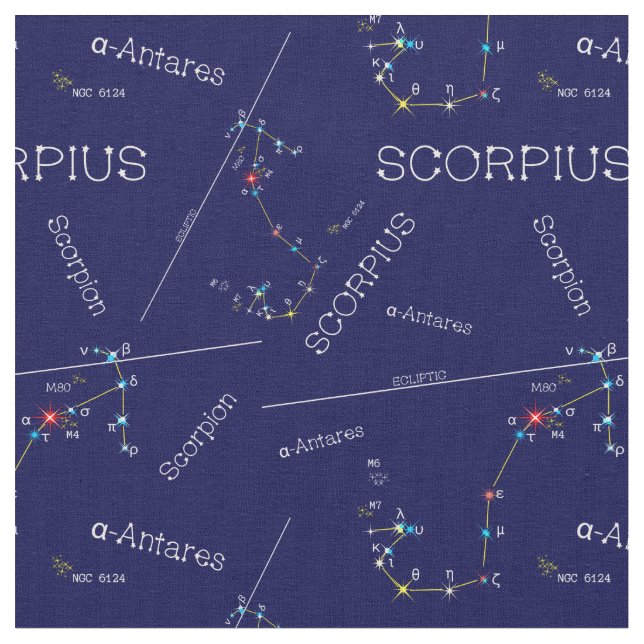 Zodiac Constellation Scorpius Fabric (Close Up)