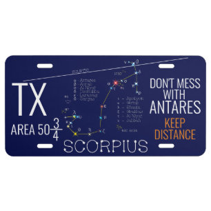 Zodiac Constellation Scorpius License Plate