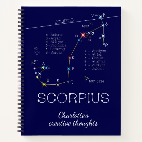 Zodiac Constellation Scorpius Notebook