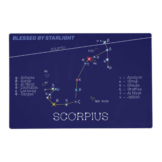 Zodiac Constellation Scorpius Placemat (Front)