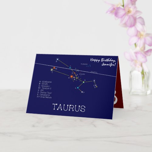 Zodiac Constellation Taurus Card