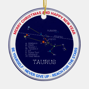 Zodiac Constellation Taurus Ceramic Ornament