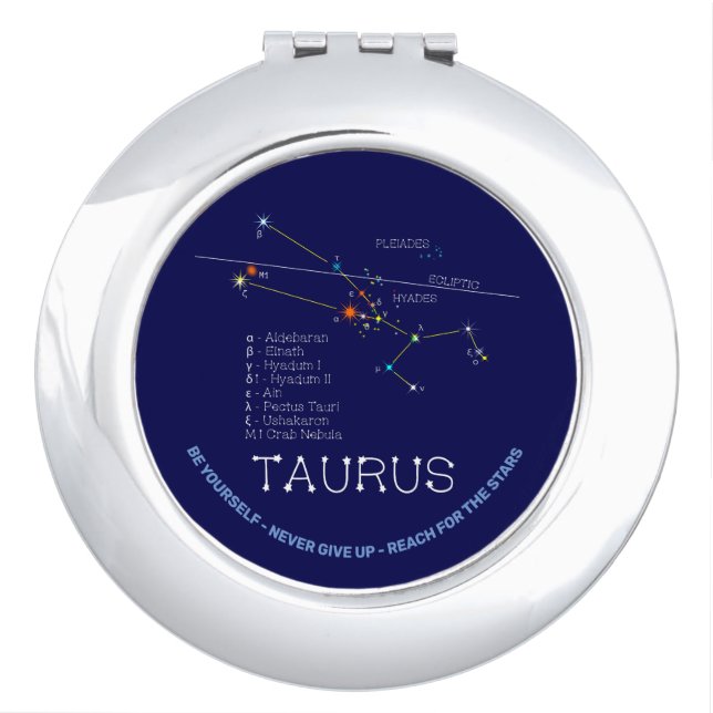 Zodiac Constellation Taurus Compact Mirror (Front)