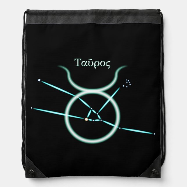 Zodiac Constellation Taurus Drawstring Bag (Front)