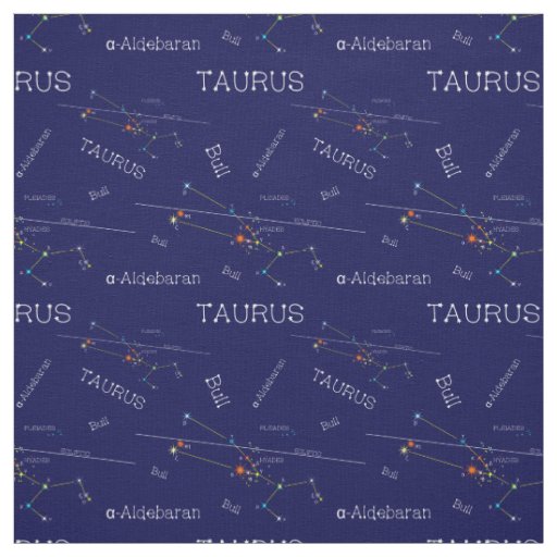 Zodiac Constellation Taurus Fabric