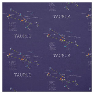 Zodiac Constellation Taurus Fabric