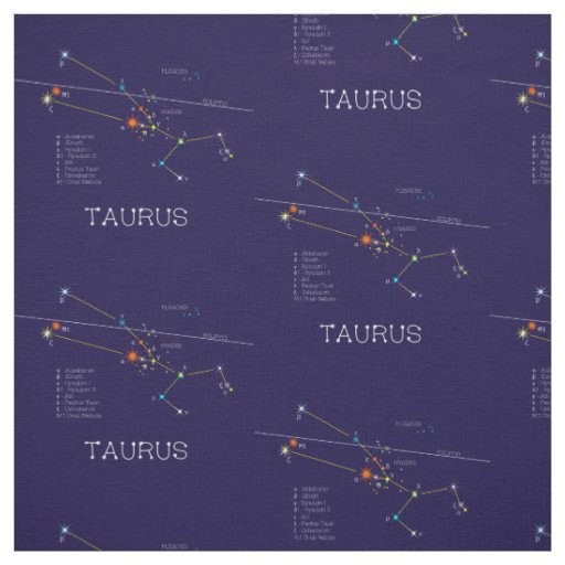 Zodiac Constellation Taurus Fabric
