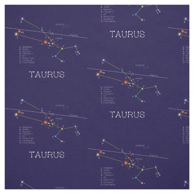 Zodiac Constellation Taurus Fabric (Swatch)