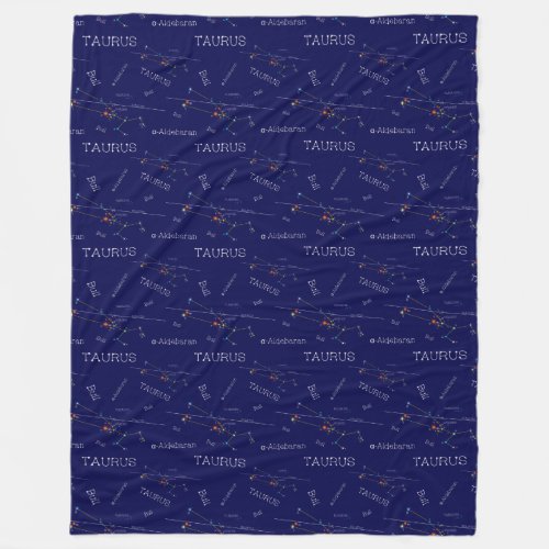 Zodiac Constellation Taurus Fleece Blanket