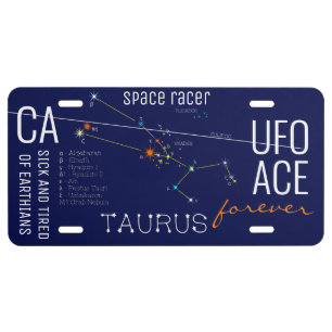 Zodiac Constellation Taurus License Plate