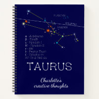 Zodiac Constellation Taurus Notebook