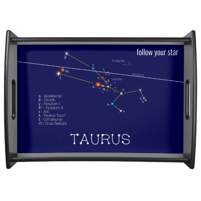 Zodiac Constellation Taurus Serving Tray (Front)